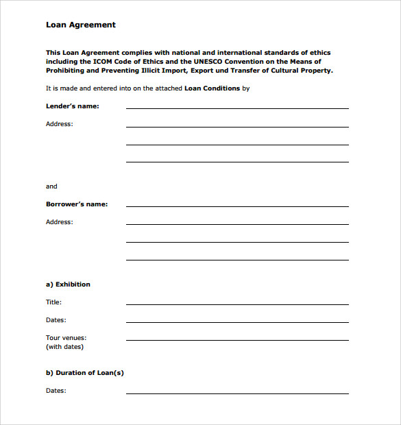 Personal Loan Agreement Form Pdf